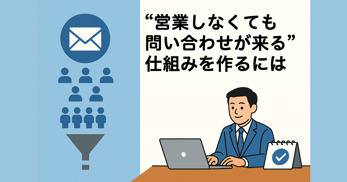 “営業しなくても問い合わせが来る”仕組みを作るには
