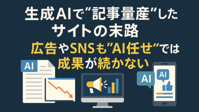 生成AIで“記事量産”したサイトの末路――広告やSNSも“AI任せ”では成果が続かない
