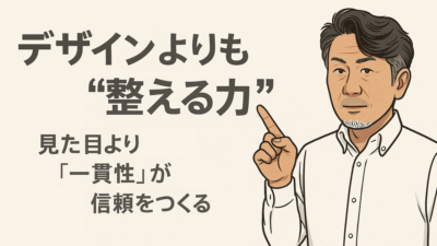デザインよりも“整える力”――見た目より「一貫性」が信頼をつくる