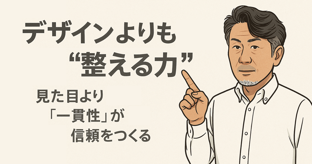 デザインよりも“整える力”――見た目より「一貫性」が信頼をつくる